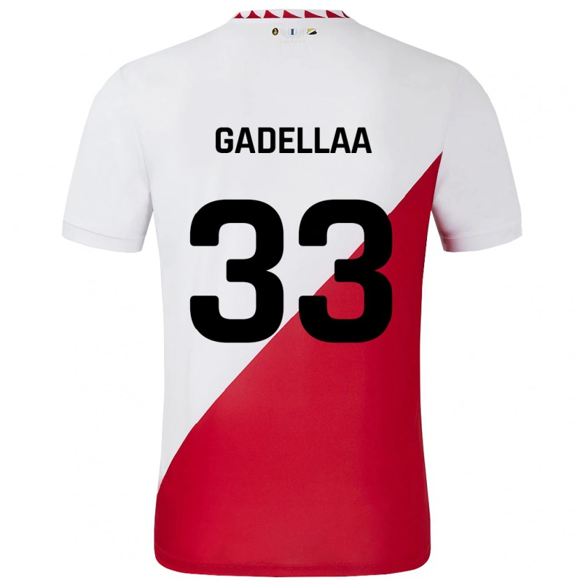 Danxen Mujer Camiseta Kevin Gadellaa #33 Blanco Rojo 1ª Equipación 2024/25 La Camisa México