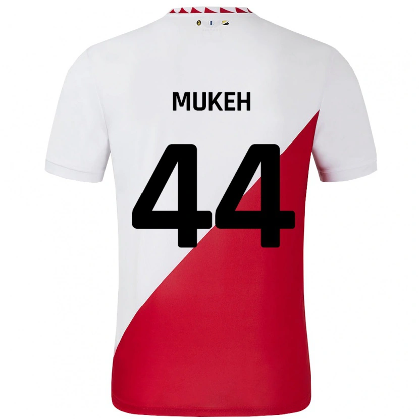 Danxen Mujer Camiseta Joshua Mukeh #44 Blanco Rojo 1ª Equipación 2024/25 La Camisa México