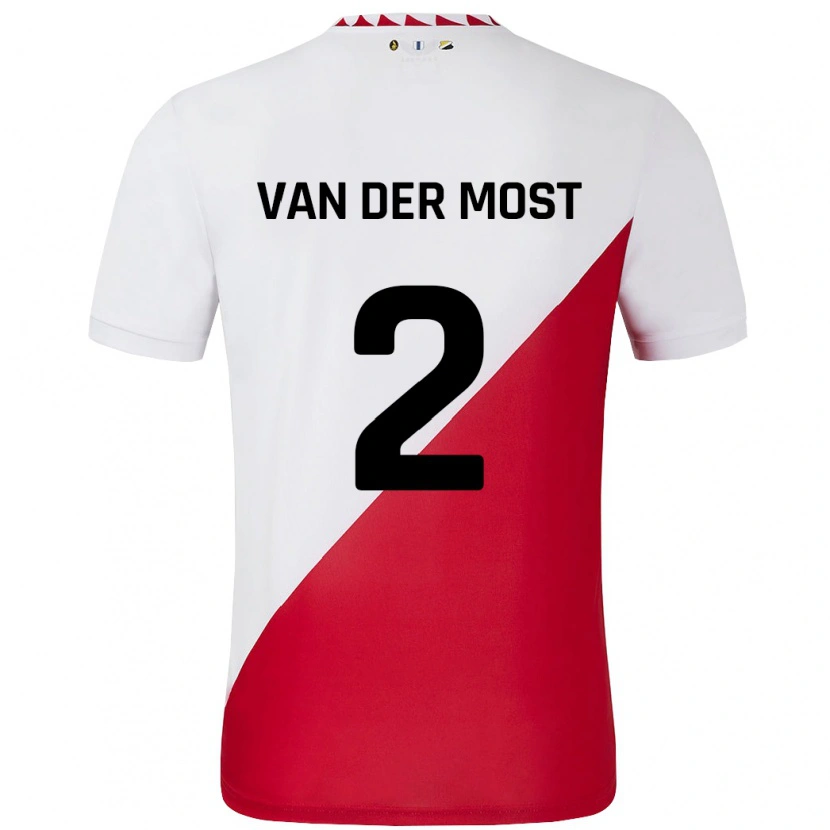 Danxen Mujer Camiseta Liza Van Der Most #2 Blanco Rojo 1ª Equipación 2024/25 La Camisa México