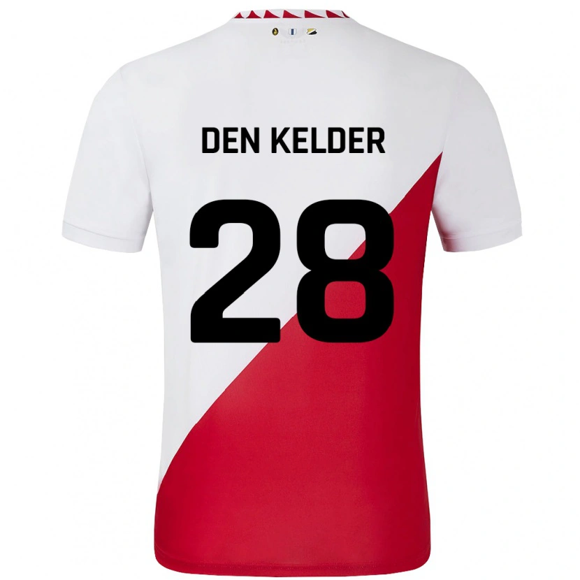 Danxen Mujer Camiseta Gera Op Den Kelder #28 Blanco Rojo 1ª Equipación 2024/25 La Camisa México