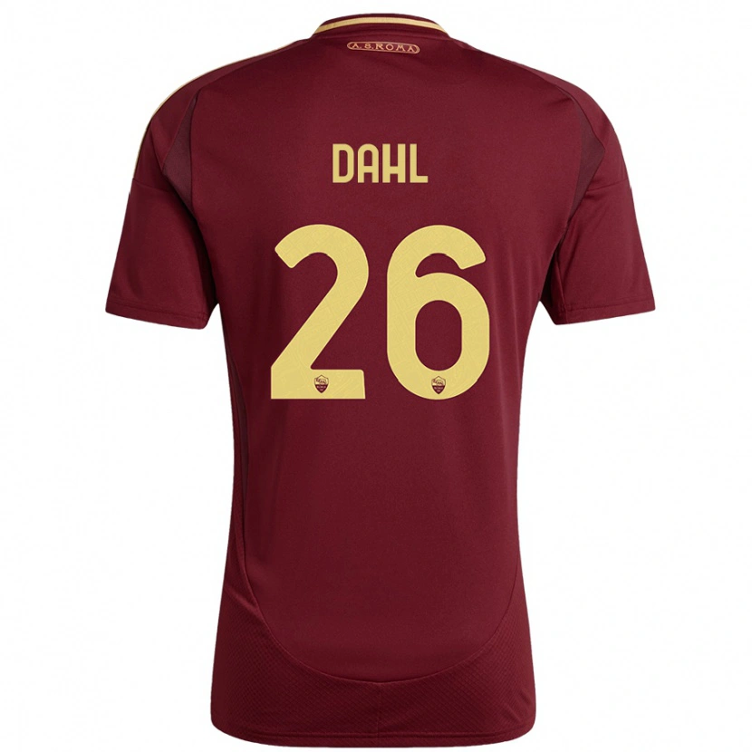 Danxen Mujer Camiseta Samuel Dahl #26 Rojo Marrón Dorado 1ª Equipación 2024/25 La Camisa México