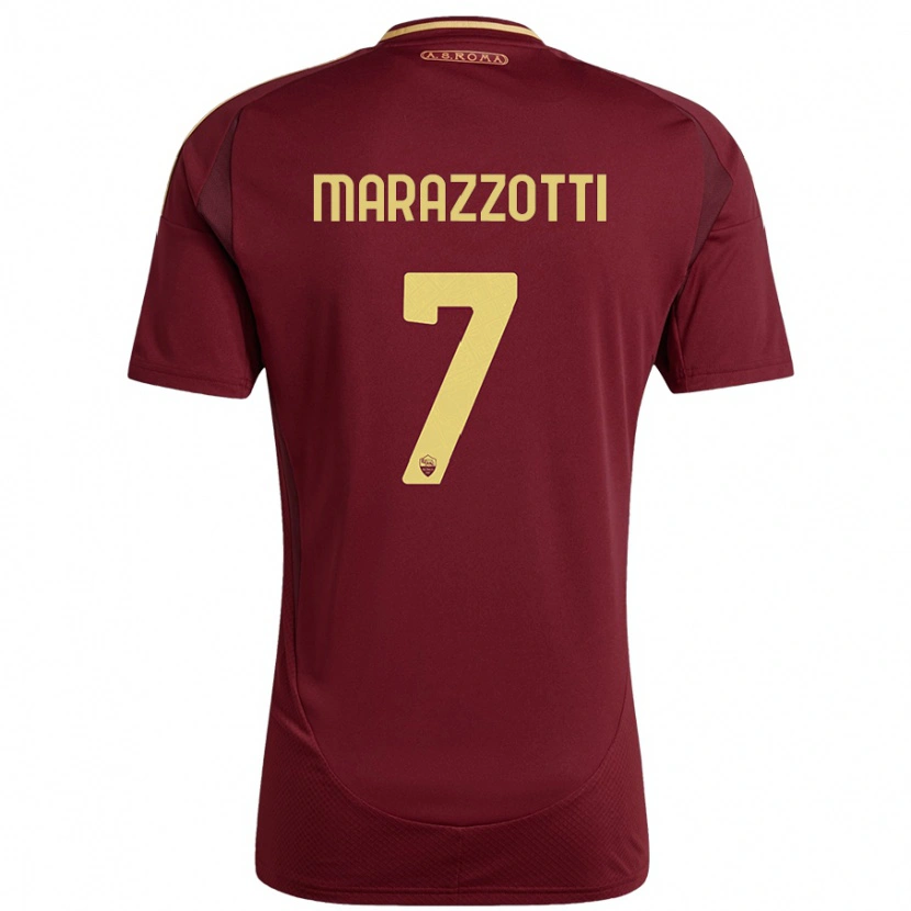 Danxen Mujer Camiseta Fabrizio Marazzotti #7 Rojo Marrón Dorado 1ª Equipación 2024/25 La Camisa México