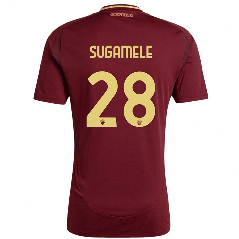 Danxen Mujer Camiseta Alessandro Sugamele #28 Rojo Marrón Dorado 1ª Equipación 2024/25 La Camisa México