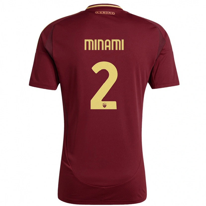 Danxen Mujer Camiseta Moeka Minami #2 Rojo Marrón Dorado 1ª Equipación 2024/25 La Camisa México