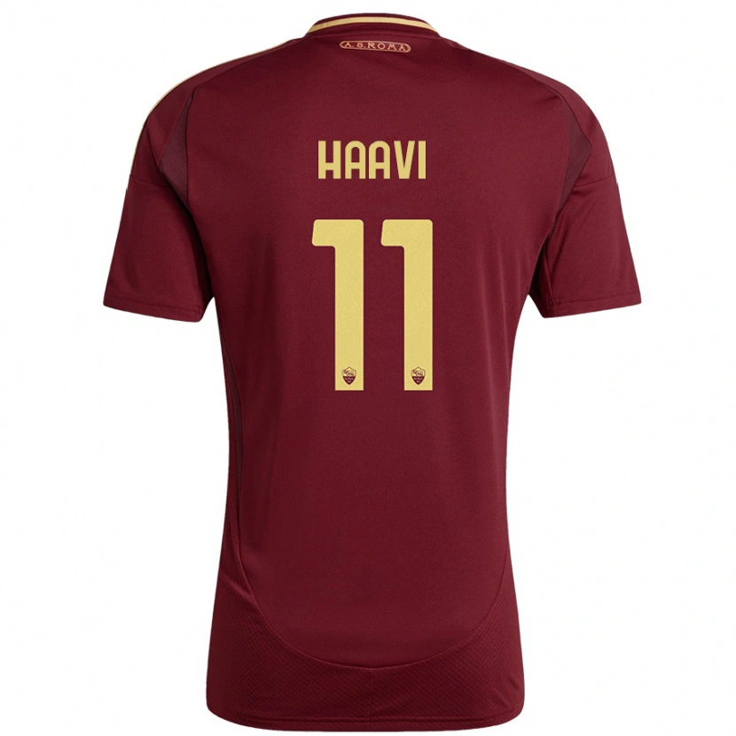 Danxen Mujer Camiseta Emilie Haavi #11 Rojo Marrón Dorado 1ª Equipación 2024/25 La Camisa México