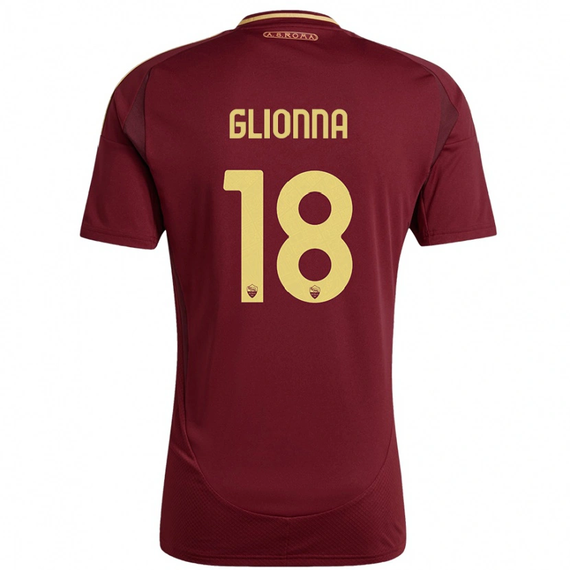 Danxen Mujer Camiseta Benedetta Glionna #18 Rojo Marrón Dorado 1ª Equipación 2024/25 La Camisa México
