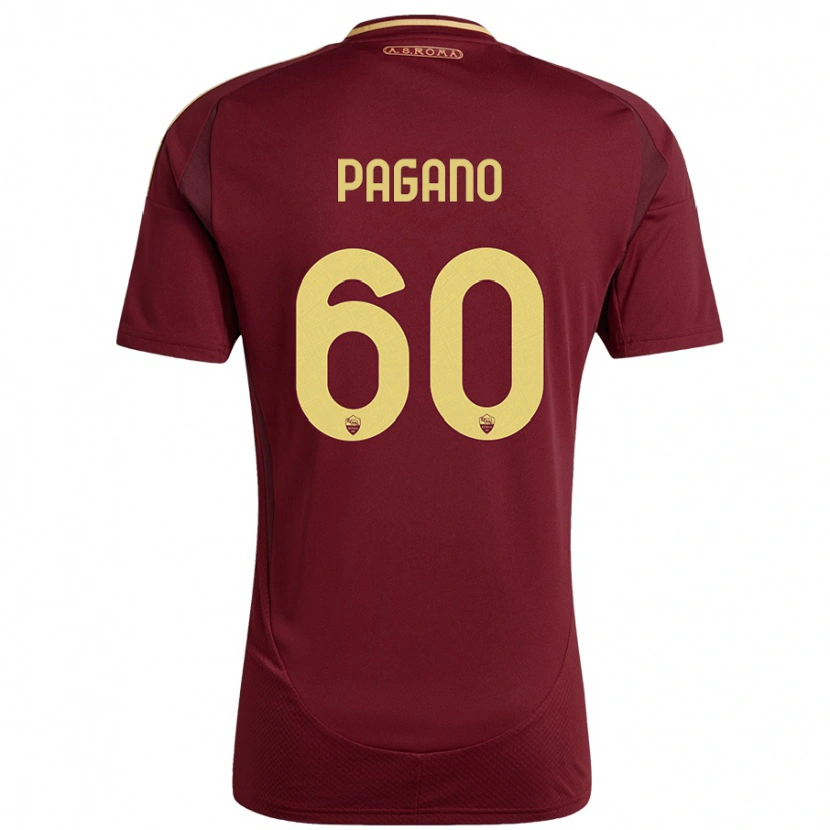 Danxen Mujer Camiseta Riccardo Pagano #60 Rojo Marrón Dorado 1ª Equipación 2024/25 La Camisa México