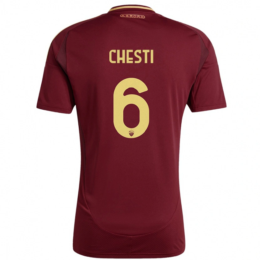 Danxen Mujer Camiseta Francesco Chesti #6 Rojo Marrón Dorado 1ª Equipación 2024/25 La Camisa México