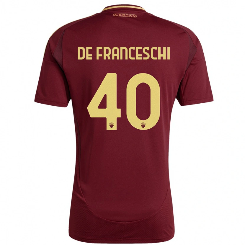 Danxen Mujer Camiseta Leonardo De Franceschi #40 Rojo Marrón Dorado 1ª Equipación 2024/25 La Camisa México