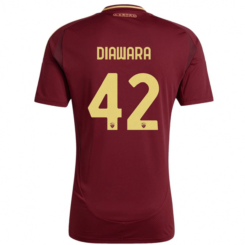 Danxen Mujer Camiseta Amadou Diawara #42 Rojo Marrón Dorado 1ª Equipación 2024/25 La Camisa México