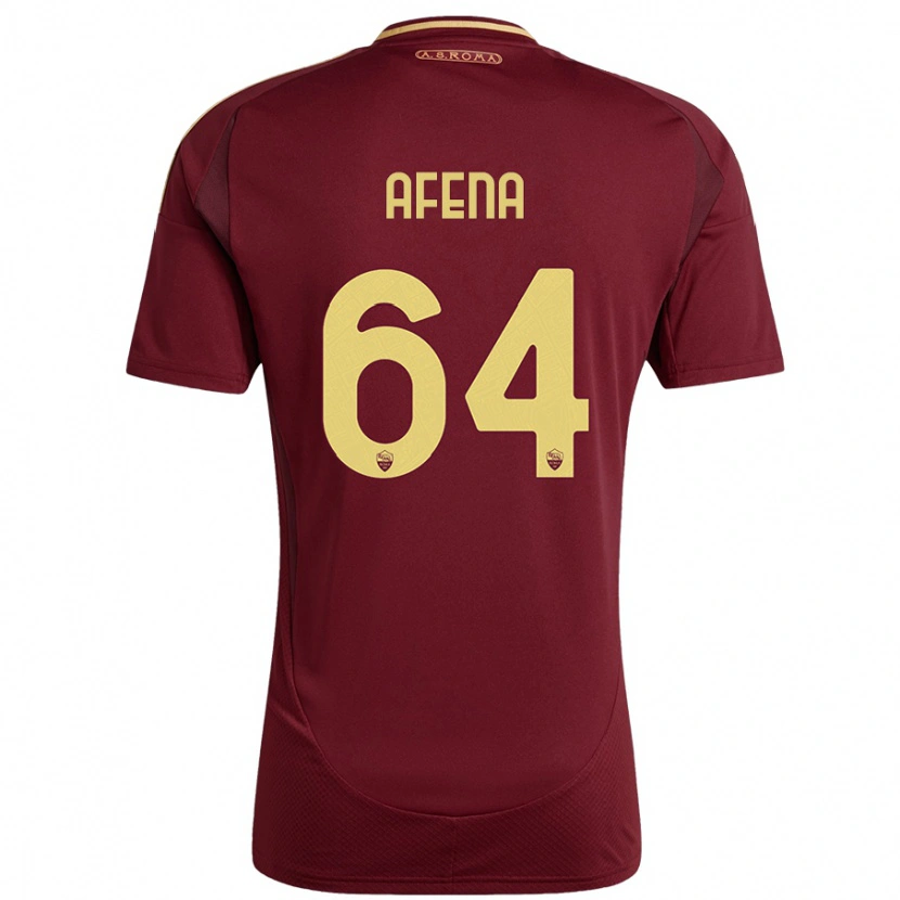 Danxen Mujer Camiseta Felix Afena-Gyan #64 Rojo Marrón Dorado 1ª Equipación 2024/25 La Camisa México