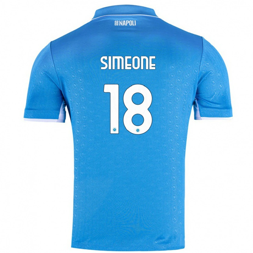 Danxen Mujer Camiseta Giovanni Simeone #18 Azul Cielo 1ª Equipación 2024/25 La Camisa México