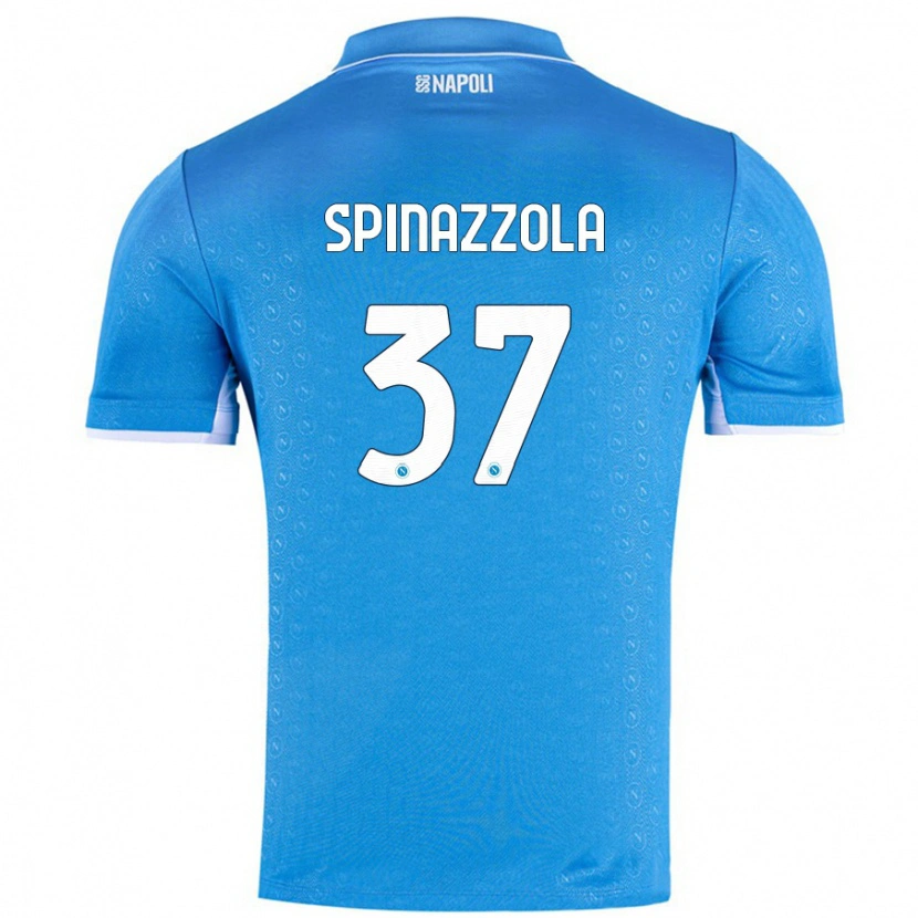 Danxen Mujer Camiseta Leonardo Spinazzola #37 Azul Cielo 1ª Equipación 2024/25 La Camisa México