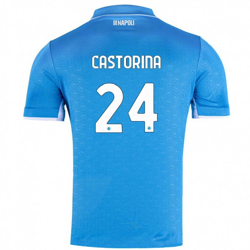 Danxen Mujer Camiseta Alessandro Castorina #24 Azul Cielo 1ª Equipación 2024/25 La Camisa México