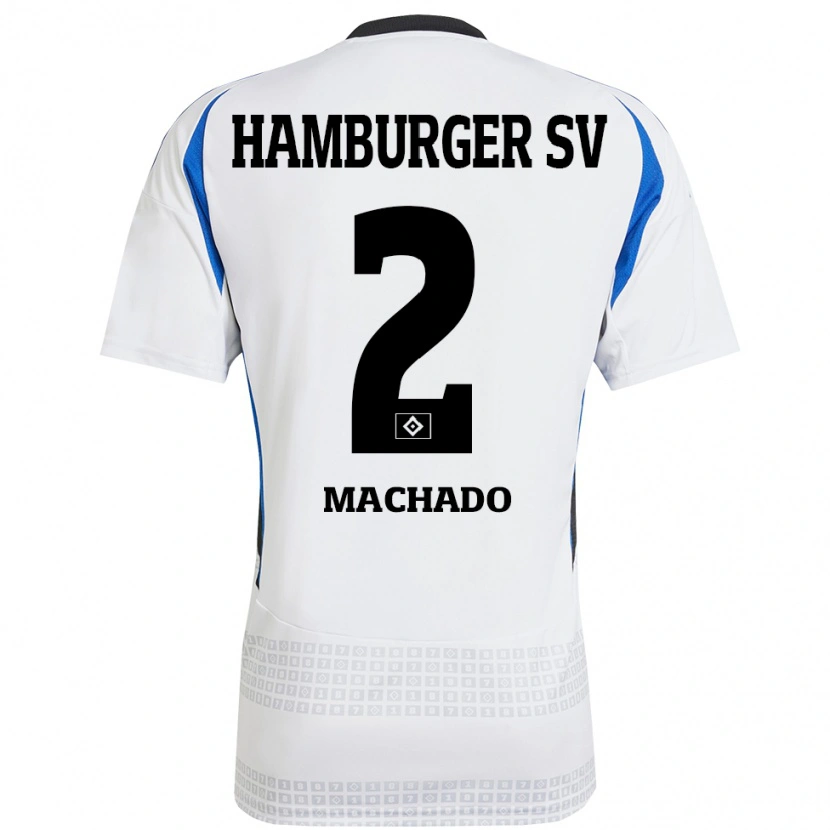 Danxen Mujer Camiseta Kilian Machado #2 Blanco Azul 1ª Equipación 2024/25 La Camisa México