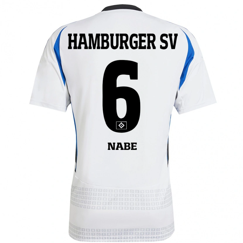 Danxen Mujer Camiseta Jamal Nabe #6 Blanco Azul 1ª Equipación 2024/25 La Camisa México
