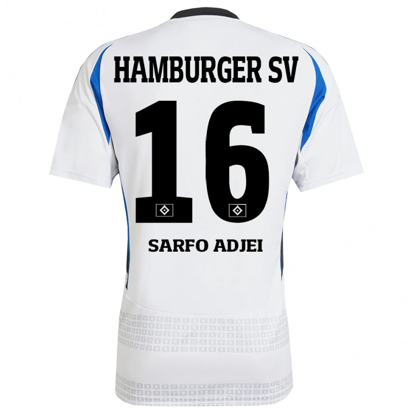 Danxen Mujer Camiseta Maximilian Sarfo-Adjei #16 Blanco Azul 1ª Equipación 2024/25 La Camisa México