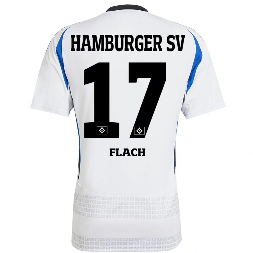 Danxen Mujer Camiseta Timon Flach #17 Blanco Azul 1ª Equipación 2024/25 La Camisa México