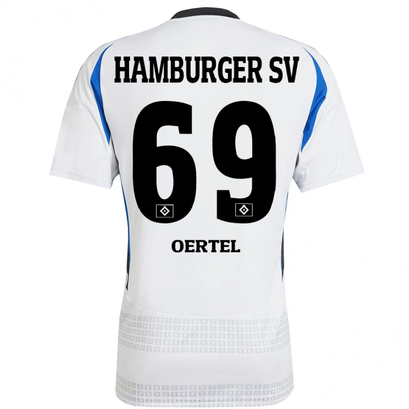 Danxen Mujer Camiseta Jan Oertel #69 Blanco Azul 1ª Equipación 2024/25 La Camisa México