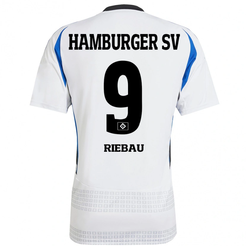 Danxen Mujer Camiseta Henry Riebau #9 Blanco Azul 1ª Equipación 2024/25 La Camisa México