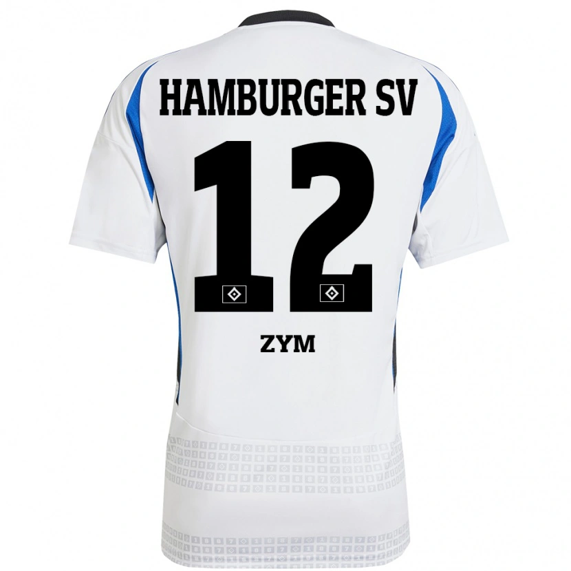 Danxen Mujer Camiseta Marcel Zym #12 Blanco Azul 1ª Equipación 2024/25 La Camisa México