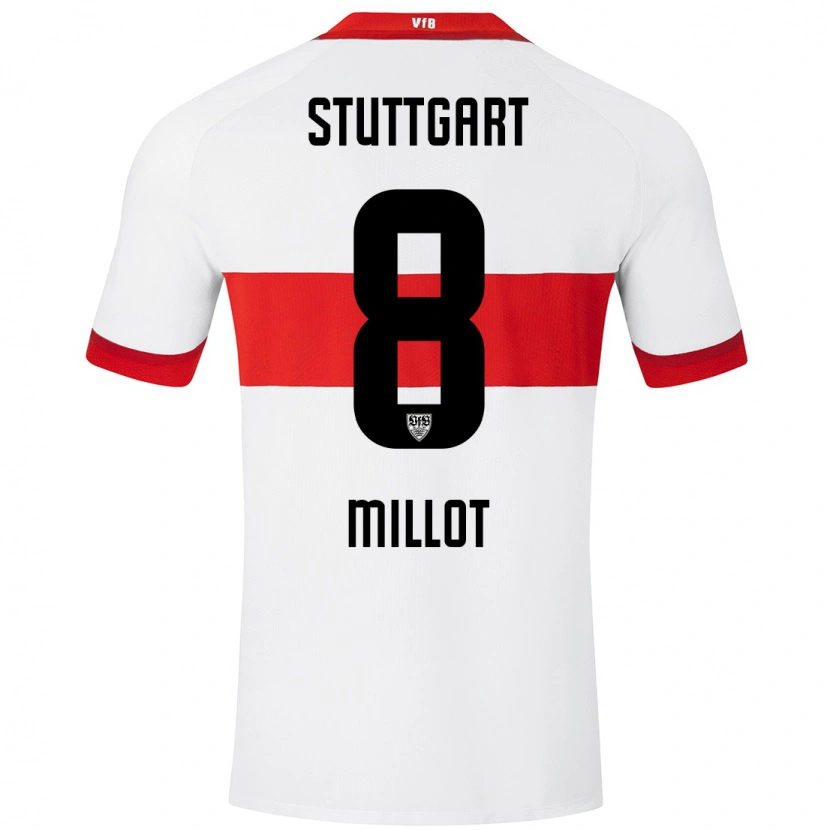 Danxen Mujer Camiseta Enzo Millot #8 Blanco Rojo 1ª Equipación 2024/25 La Camisa México