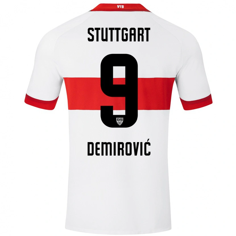 Danxen Mujer Camiseta Ermedin Demirovic #9 Blanco Rojo 1ª Equipación 2024/25 La Camisa México