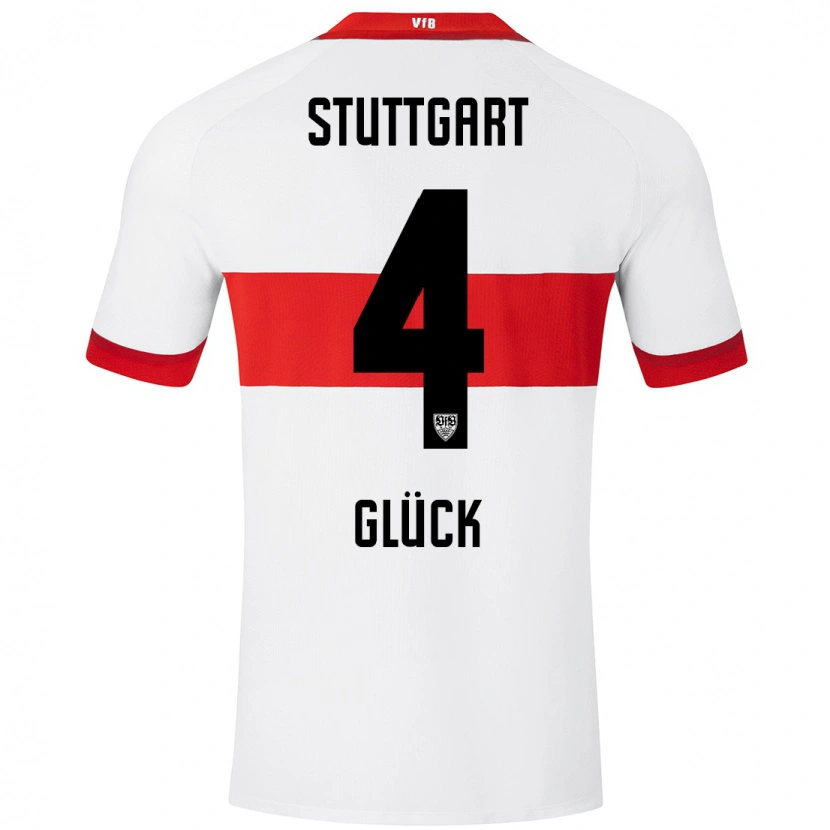Danxen Mujer Camiseta Michael Glück #4 Blanco Rojo 1ª Equipación 2024/25 La Camisa México