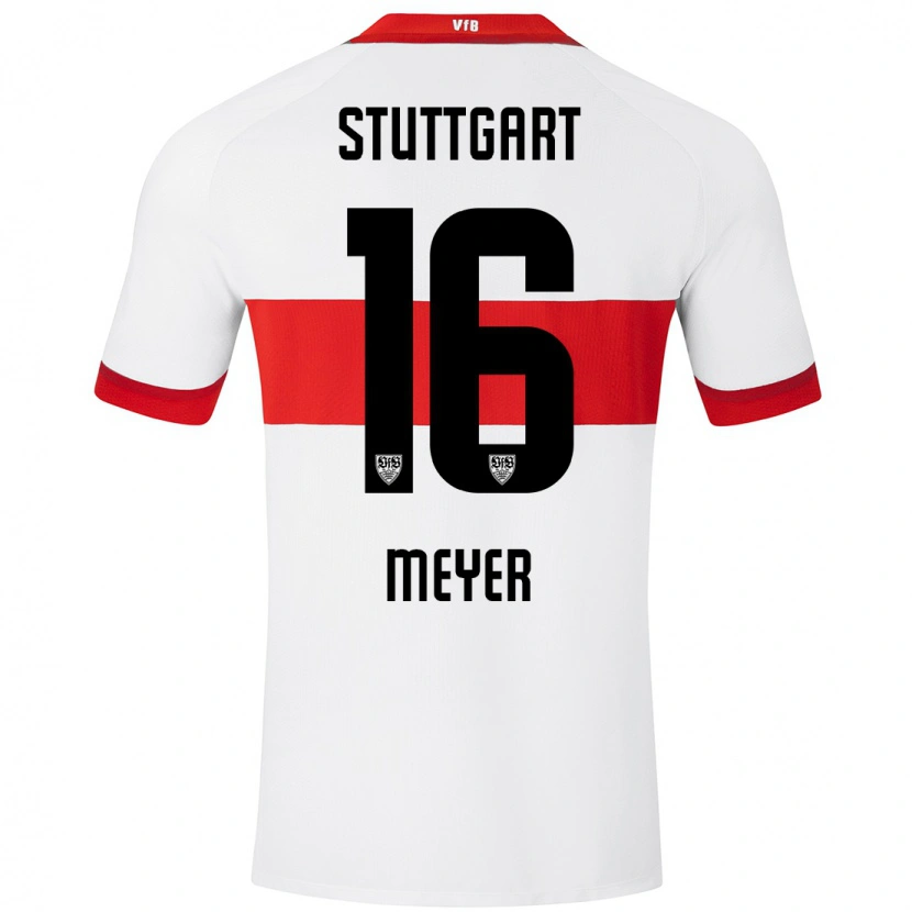 Danxen Mujer Camiseta Jordan Meyer #16 Blanco Rojo 1ª Equipación 2024/25 La Camisa México