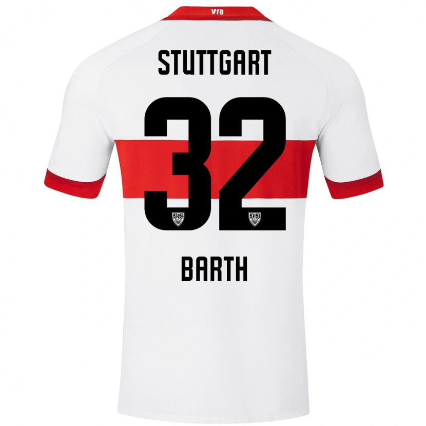 Danxen Mujer Camiseta Tom Barth #32 Blanco Rojo 1ª Equipación 2024/25 La Camisa México