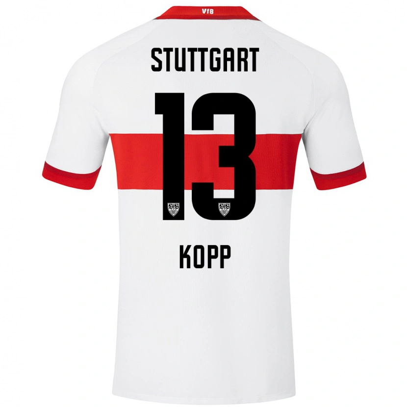 Danxen Mujer Camiseta Leonie Kopp #13 Blanco Rojo 1ª Equipación 2024/25 La Camisa México