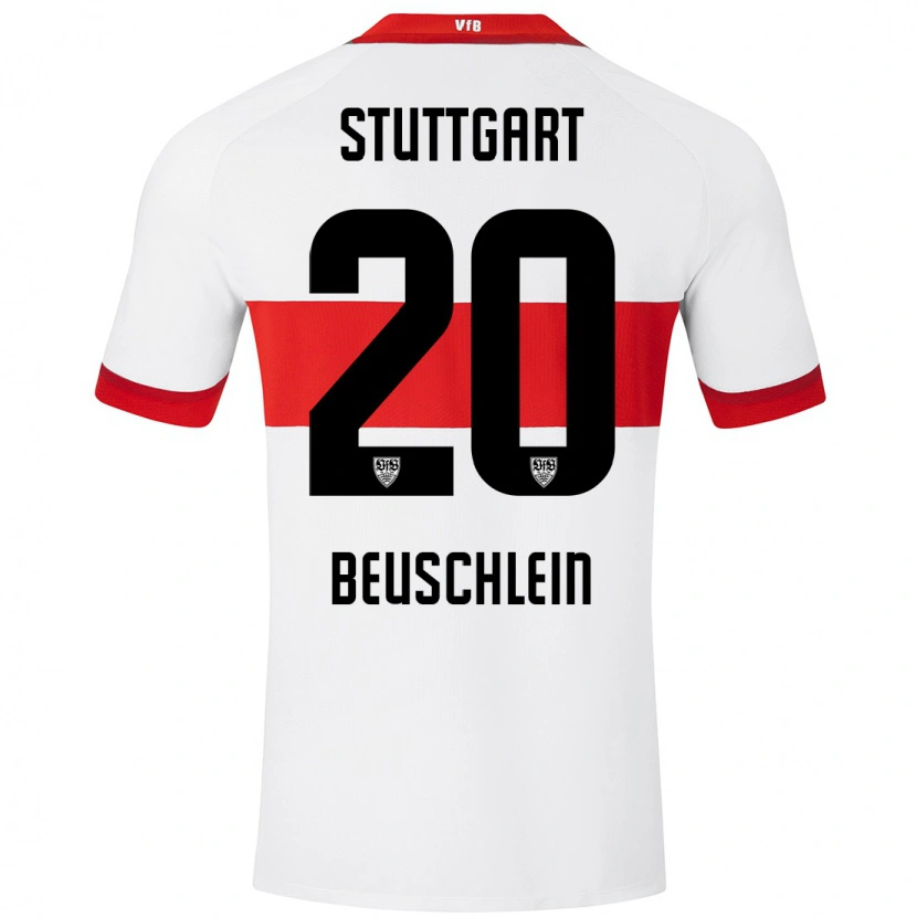 Danxen Mujer Camiseta Jana Beuschlein #20 Blanco Rojo 1ª Equipación 2024/25 La Camisa México