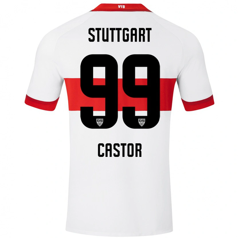 Danxen Mujer Camiseta Gillian Castor #99 Blanco Rojo 1ª Equipación 2024/25 La Camisa México