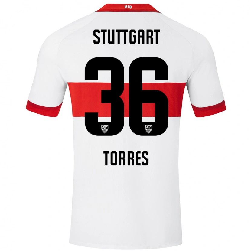 Danxen Mujer Camiseta Yohann Torres #36 Blanco Rojo 1ª Equipación 2024/25 La Camisa México