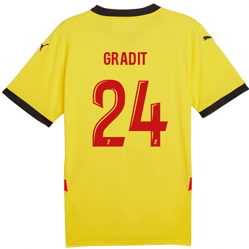 Danxen Mujer Camiseta Jonathan Gradit #24 Amarillo Rojo 1ª Equipación 2024/25 La Camisa México