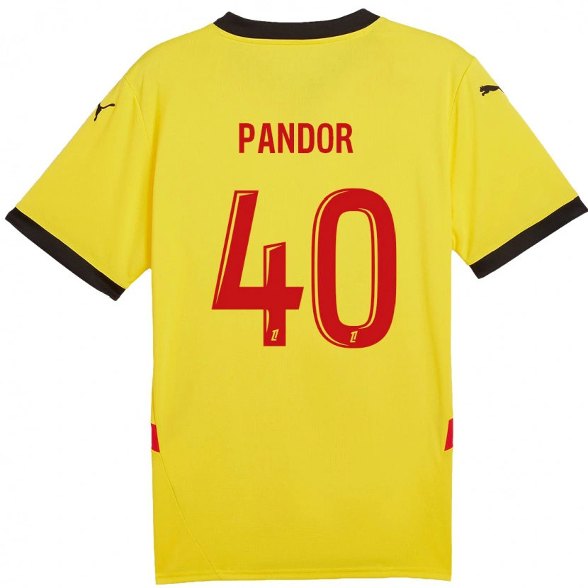 Danxen Mujer Camiseta Yannick Pandor #40 Amarillo Rojo 1ª Equipación 2024/25 La Camisa México