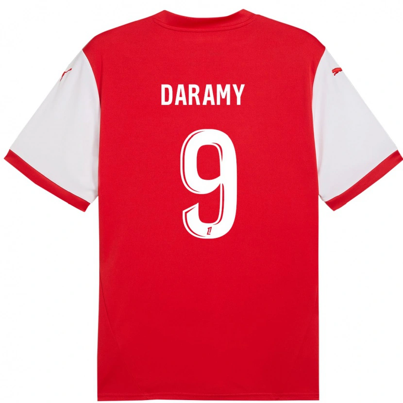 Danxen Mujer Camiseta Mohamed Daramy #9 Rojo Blanco 1ª Equipación 2024/25 La Camisa México