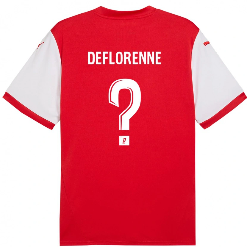 Danxen Mujer Camiseta Théo Deflorenne #0 Rojo Blanco 1ª Equipación 2024/25 La Camisa México