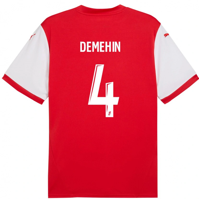 Danxen Mujer Camiseta Oluwatosin Demehin #4 Rojo Blanco 1ª Equipación 2024/25 La Camisa México