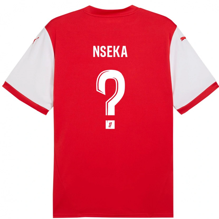 Danxen Mujer Camiseta Nelson Nseka #0 Rojo Blanco 1ª Equipación 2024/25 La Camisa México