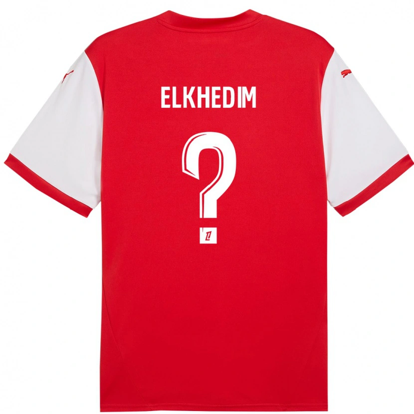 Danxen Mujer Camiseta Abdenoor Elkhedim #0 Rojo Blanco 1ª Equipación 2024/25 La Camisa México