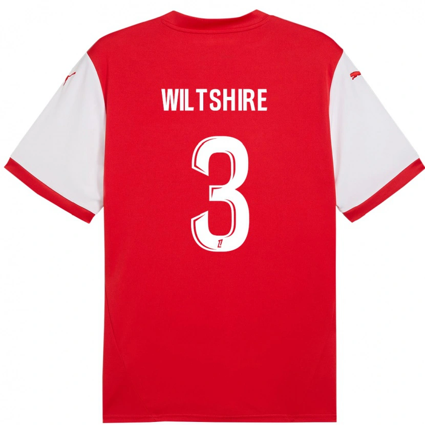 Danxen Mujer Camiseta Tiernny Wiltshire #3 Rojo Blanco 1ª Equipación 2024/25 La Camisa México