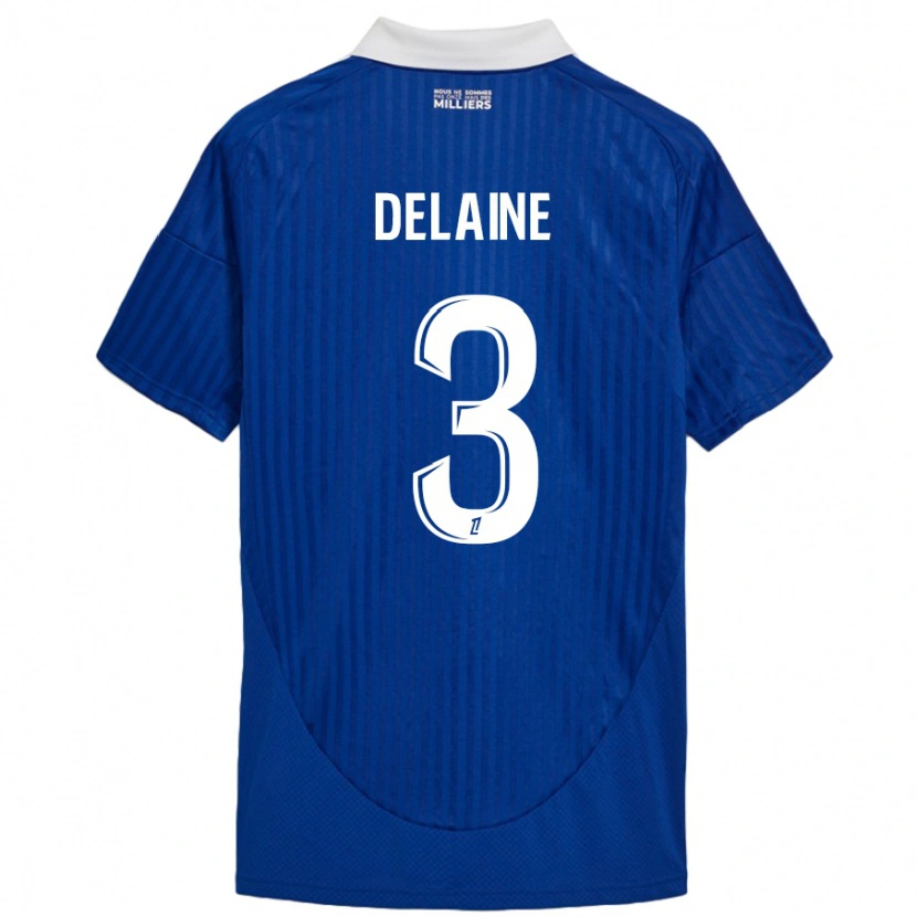 Danxen Mujer Camiseta Thomas Delaine #3 Azul Blanco 1ª Equipación 2024/25 La Camisa México