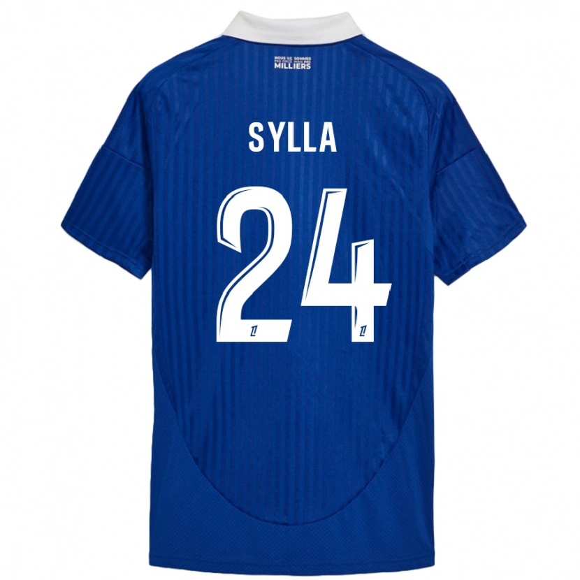 Danxen Mujer Camiseta Abakar Sylla #24 Azul Blanco 1ª Equipación 2024/25 La Camisa México