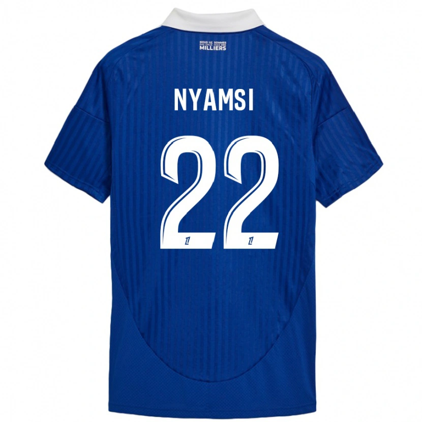 Danxen Mujer Camiseta Gerzino Nyamsi #22 Azul Blanco 1ª Equipación 2024/25 La Camisa México