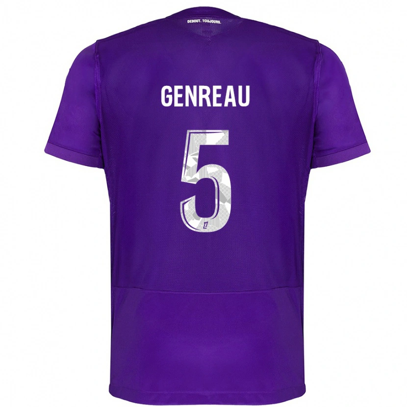 Danxen Mujer Camiseta Denis Genreau #5 Morado Blanco 1ª Equipación 2024/25 La Camisa México