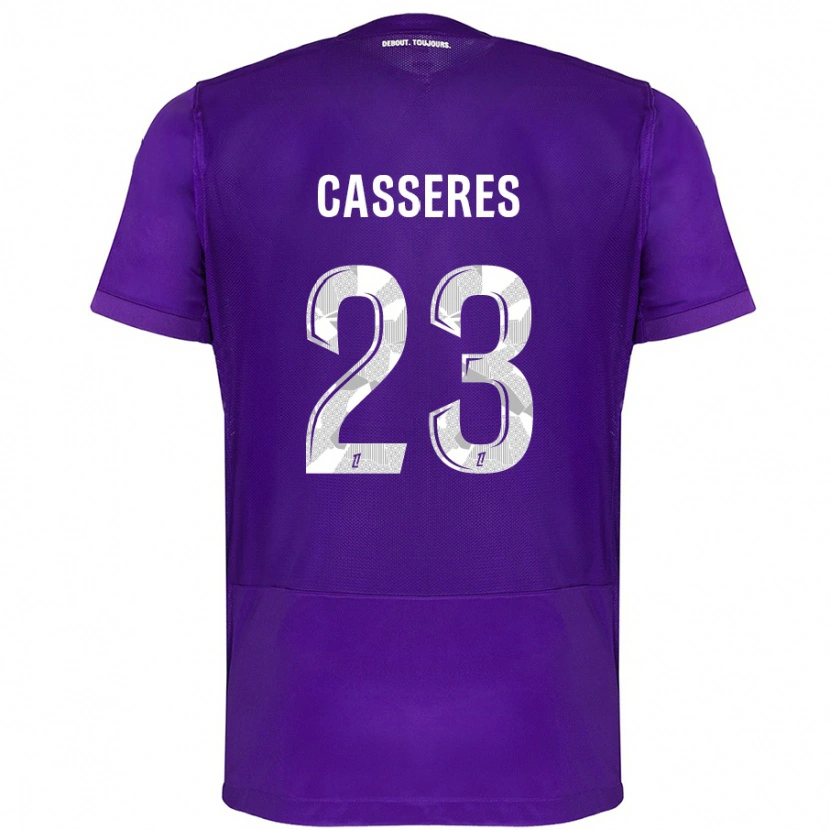 Danxen Mujer Camiseta Cristian Cásseres Jr. #23 Morado Blanco 1ª Equipación 2024/25 La Camisa México