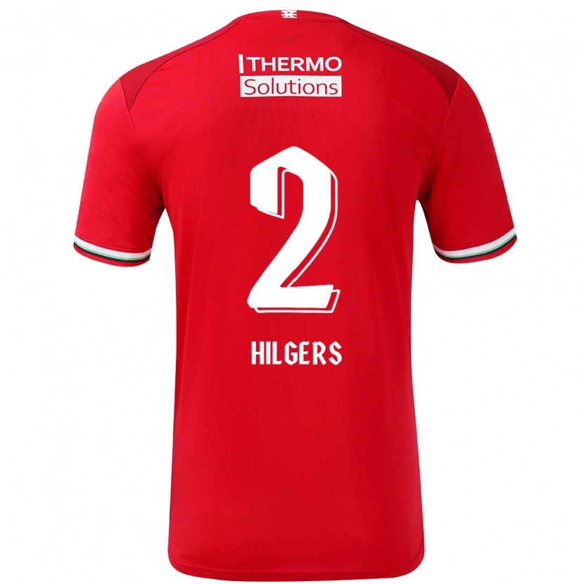 Danxen Mujer Camiseta Mees Hilgers #2 Rojo Blanco 1ª Equipación 2024/25 La Camisa México