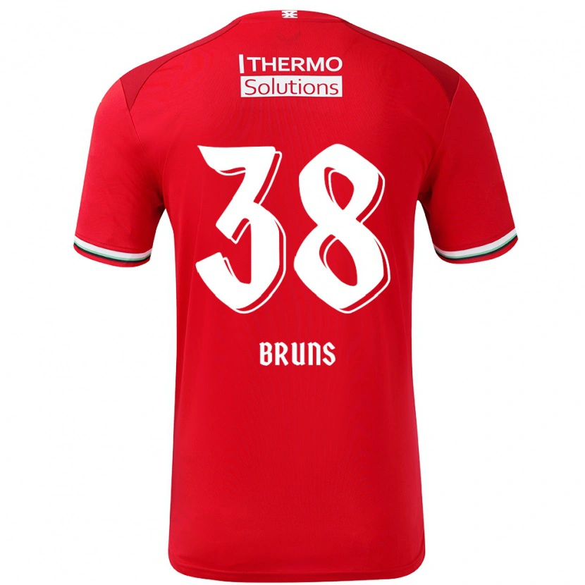 Danxen Mujer Camiseta Max Bruns #38 Rojo Blanco 1ª Equipación 2024/25 La Camisa México