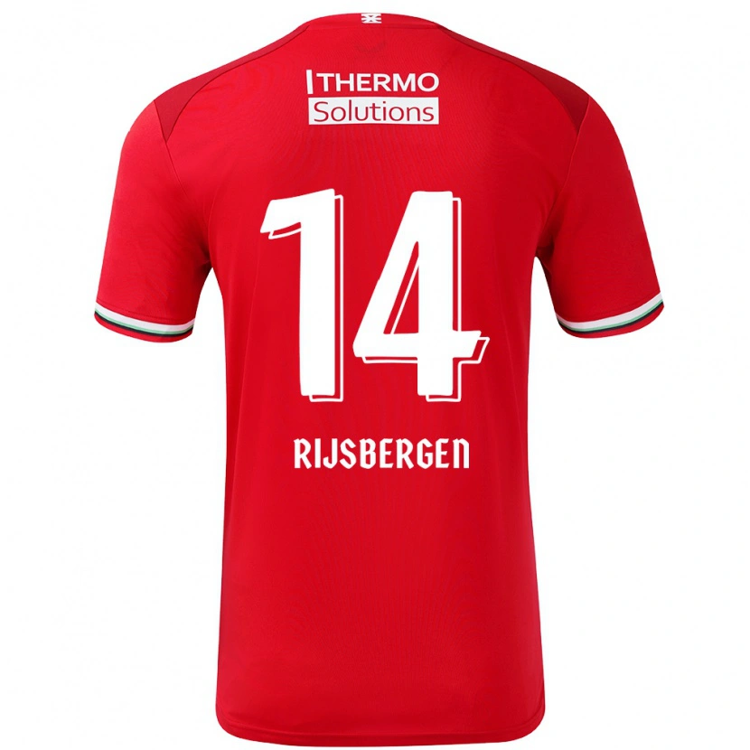 Danxen Mujer Camiseta Liz Rijsbergen #14 Rojo Blanco 1ª Equipación 2024/25 La Camisa México